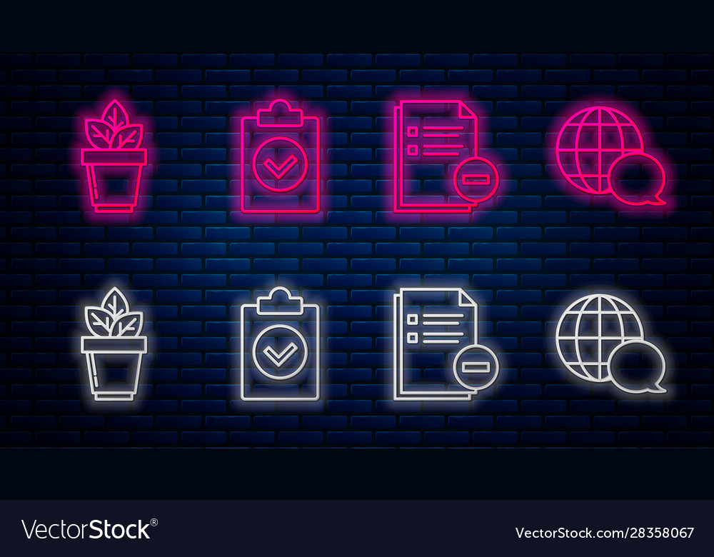 Set line completed task document with minus Vector Image Set line completed task document with minus