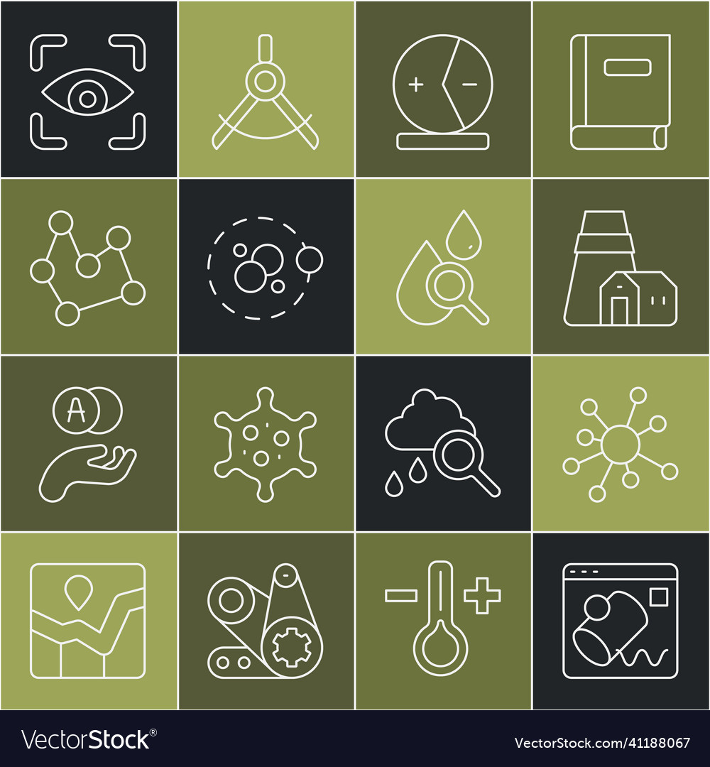 Set line data visualisation molecule power vector image Set line data visualisation molecule power