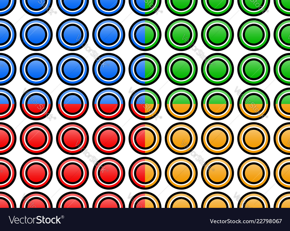 Set of colorful seamlessly repeatable circle