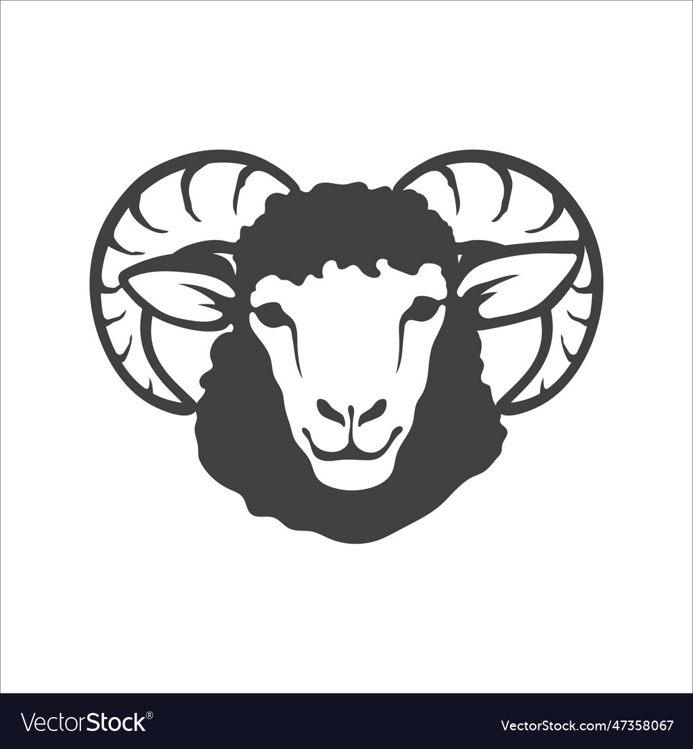 Sheep head with horns icon Royalty Free Vector Image