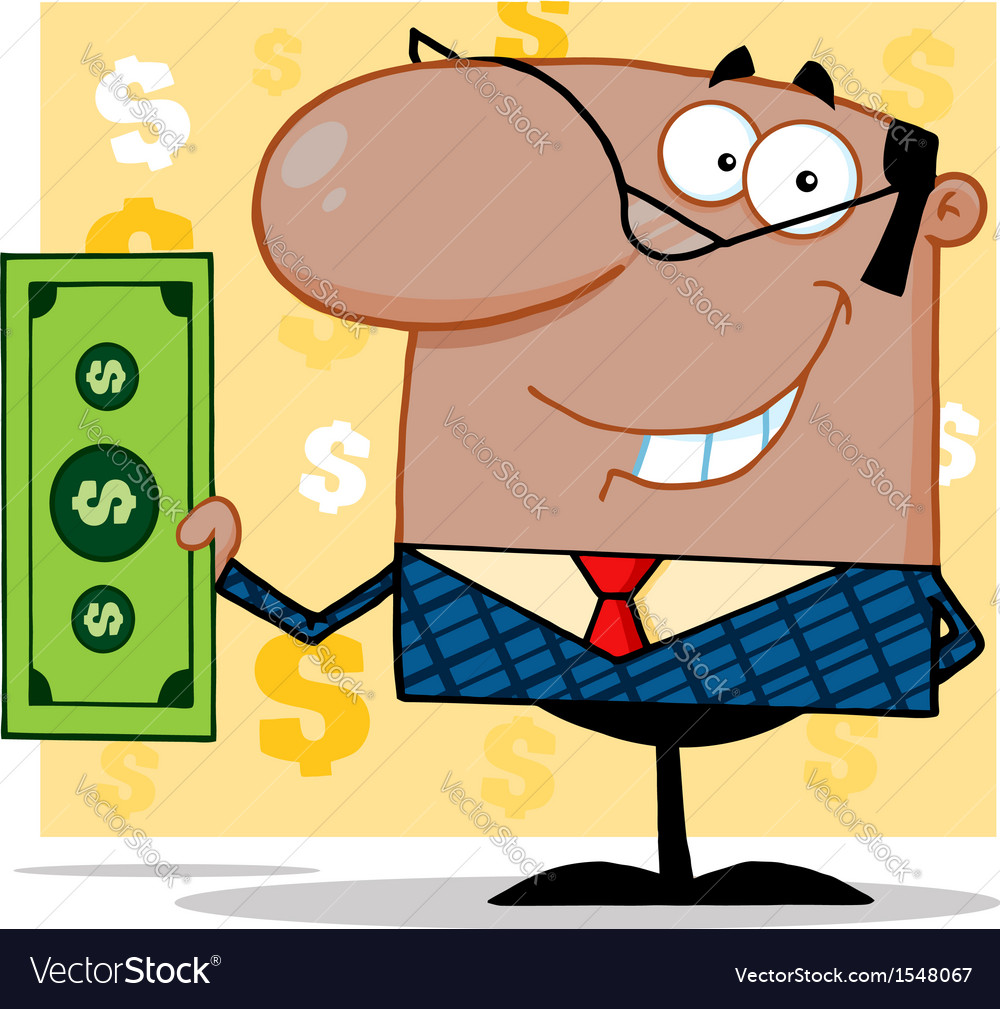 Smart banker with money