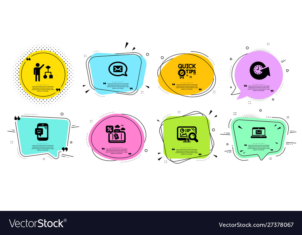 Travel loan algorithm and seo analytics icons set vector image Travel loan algorithm and seo analytics icons set