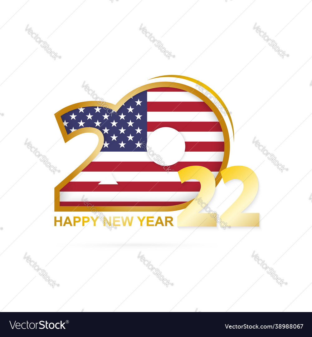 Year 2022 with usa flag pattern happy new Vector Image