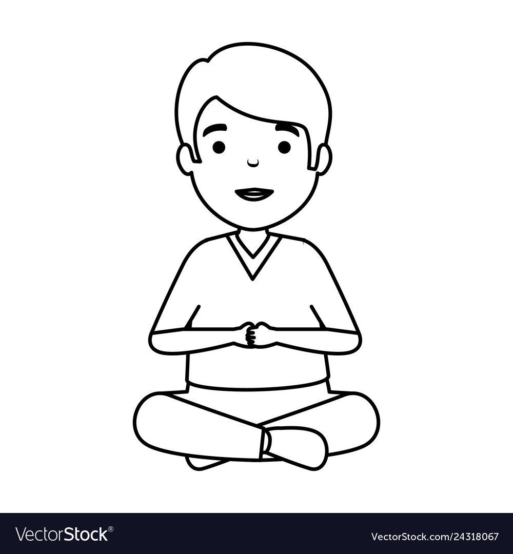 Young Man Seated Avatar Character Royalty Free Vector Image