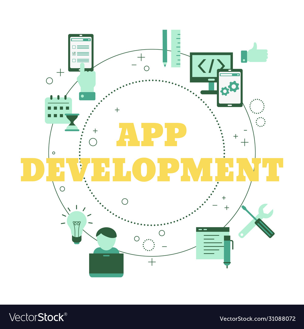 App development and design concept Royalty Free Vector Image