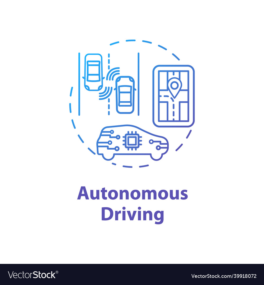 Autonomus driving concept icon smart car unmanned