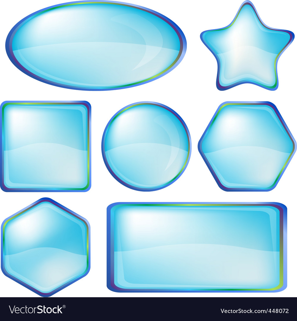 Blue Button Icons Set