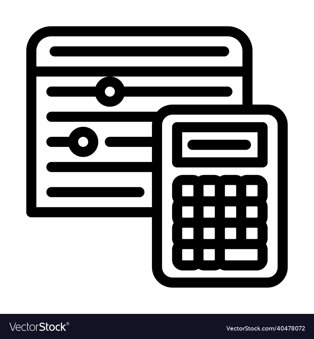 Calculation of cost and terms line icon vector image Calculation of cost and terms line icon