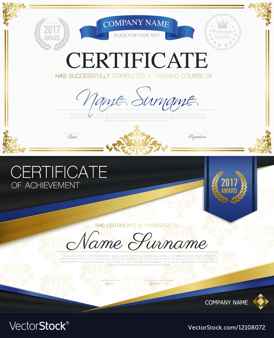 classic elegant certificates collection royalty free vector