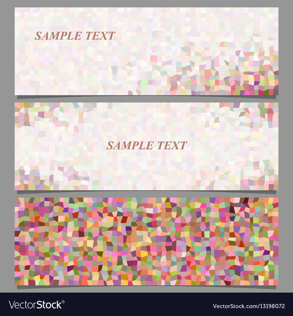 Colored abstract rectangle pattern banner set