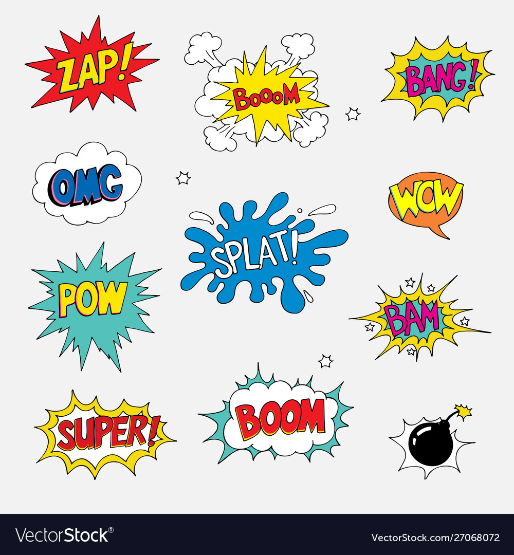 Comic sound effect collection style