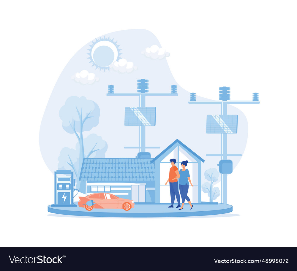 Ökohaus Erneuerbare Energien umweltfreundlich vector image Ökohaus Erneuerbare Energien umweltfreundlich