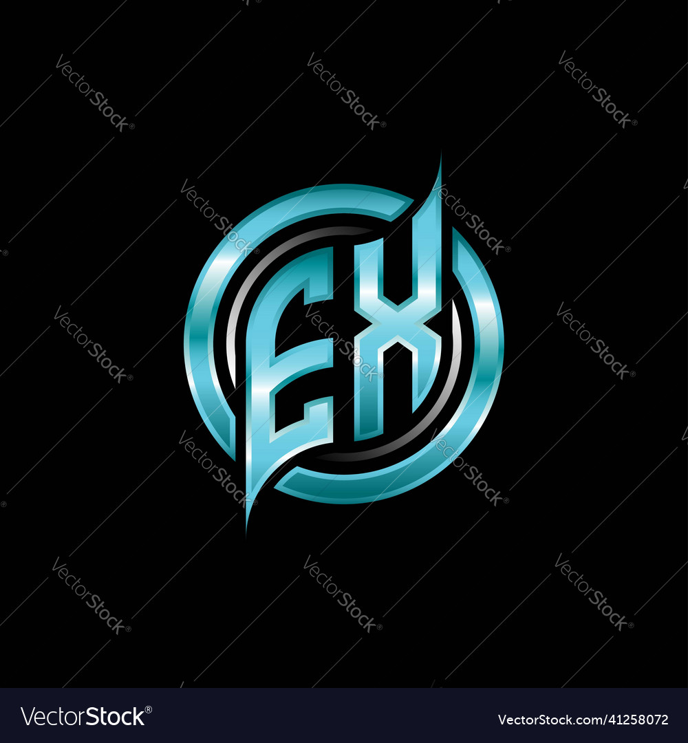 Ex initial monogram logo circle rounded