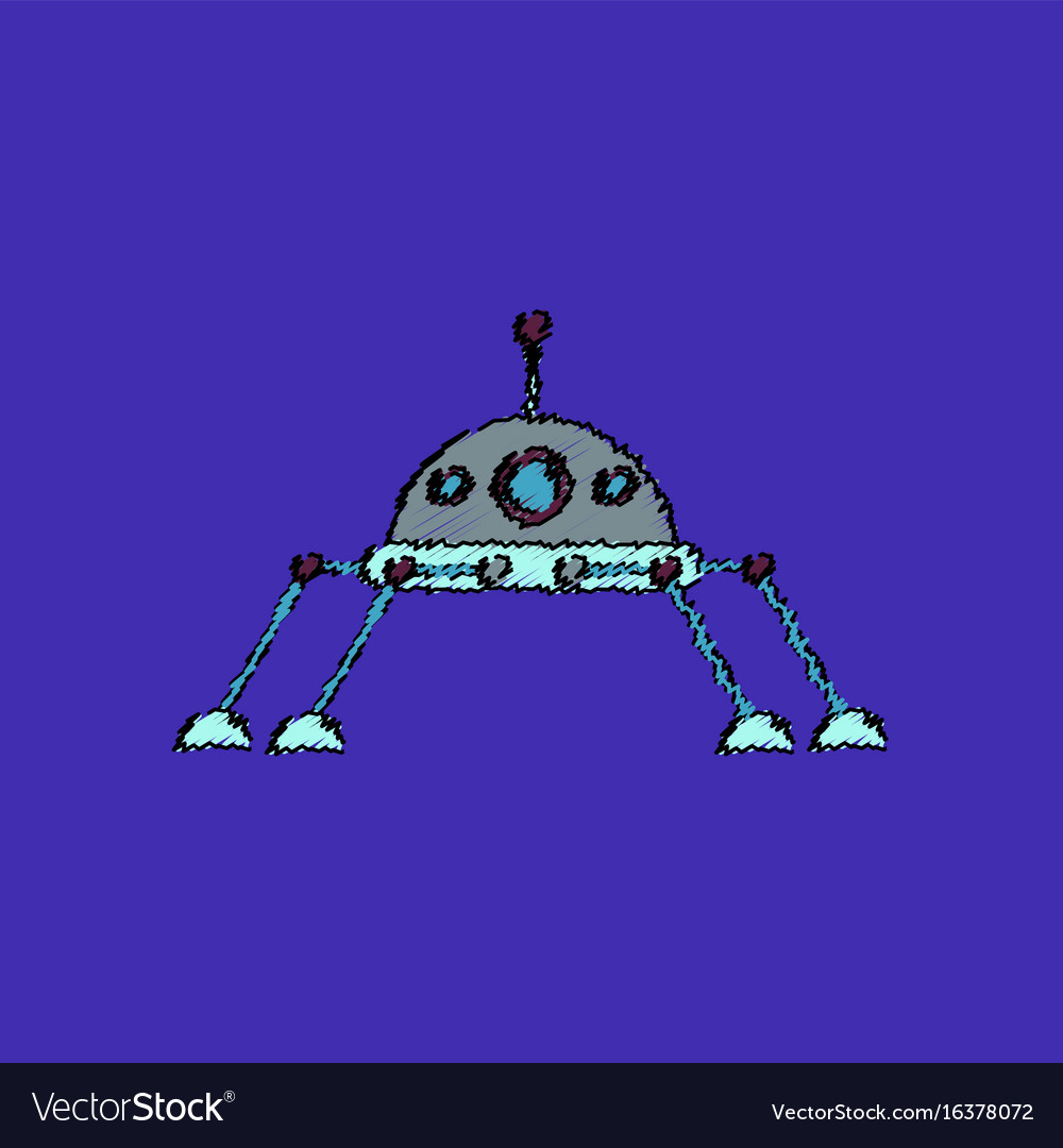 Flat icon design collection spaceship