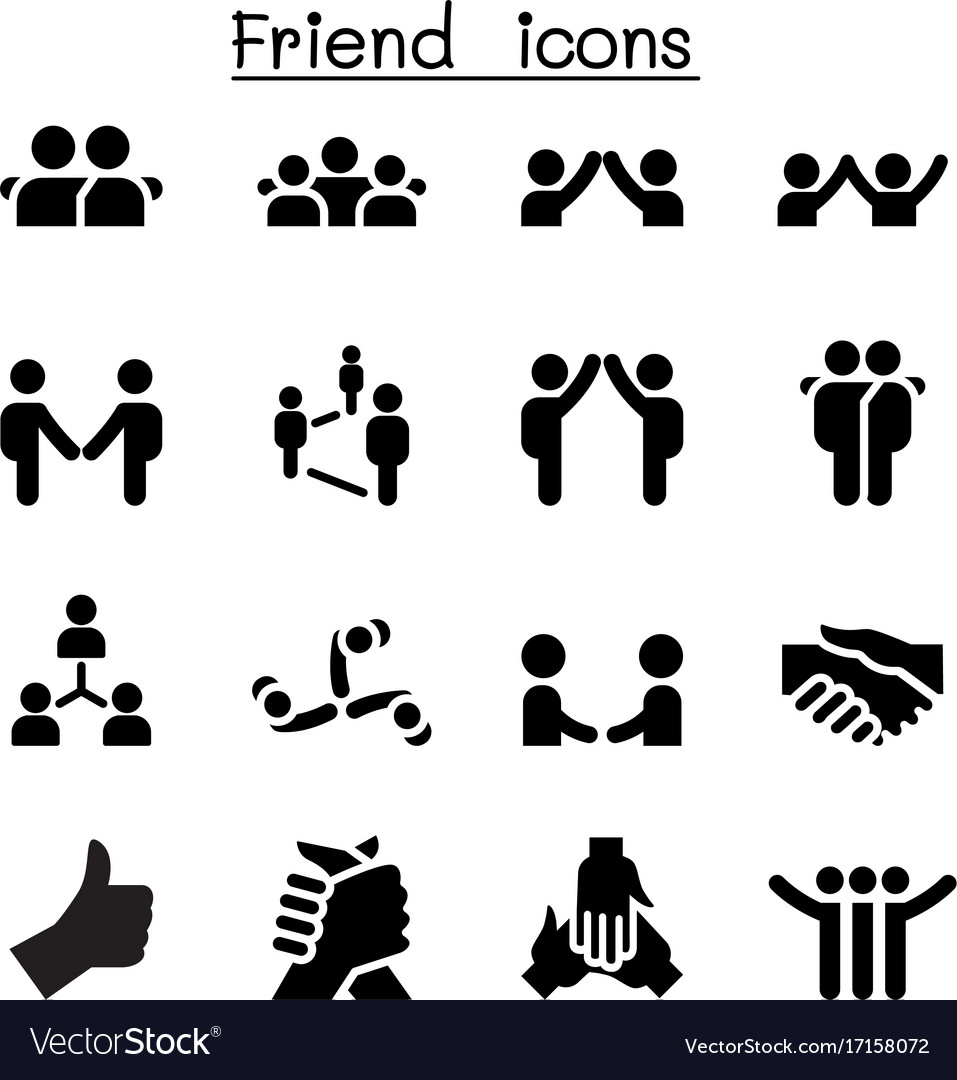 Friend relationship icons Royalty Free Vector Image