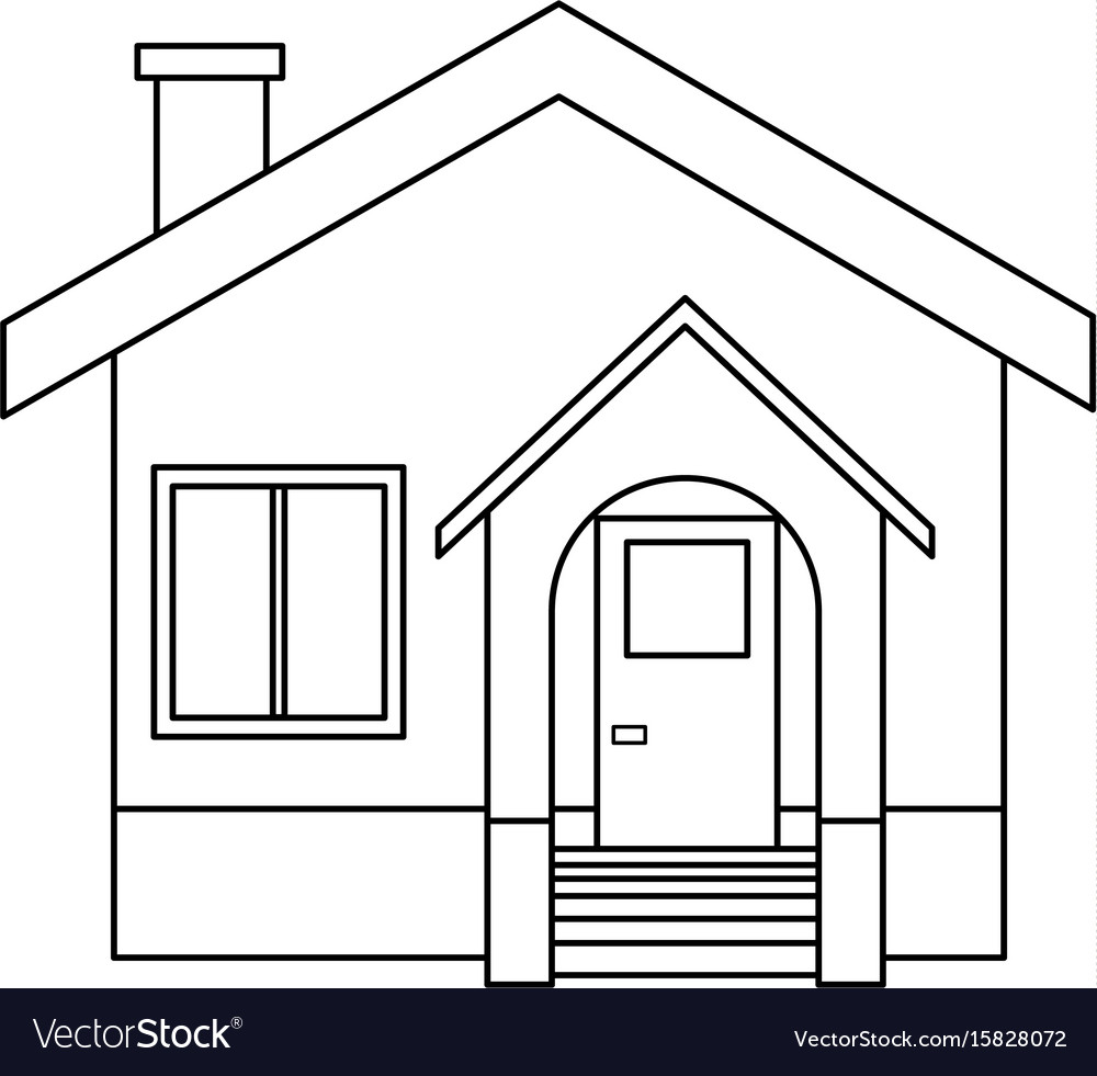 House facade residence stairs door window Vector Image