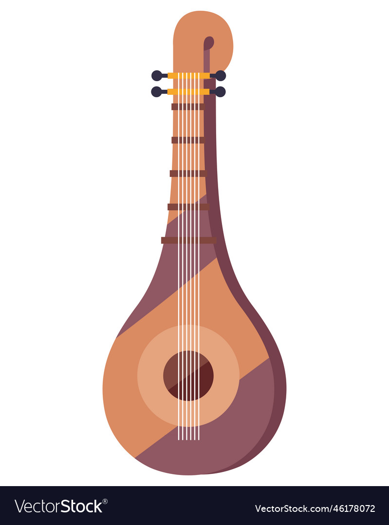 Indian culture sitar Royalty Free Vector Image