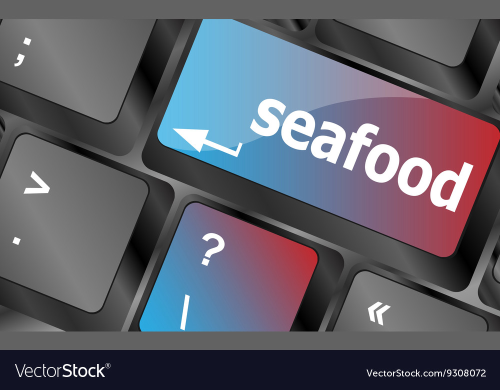 Keyboard key layout with sea food button
