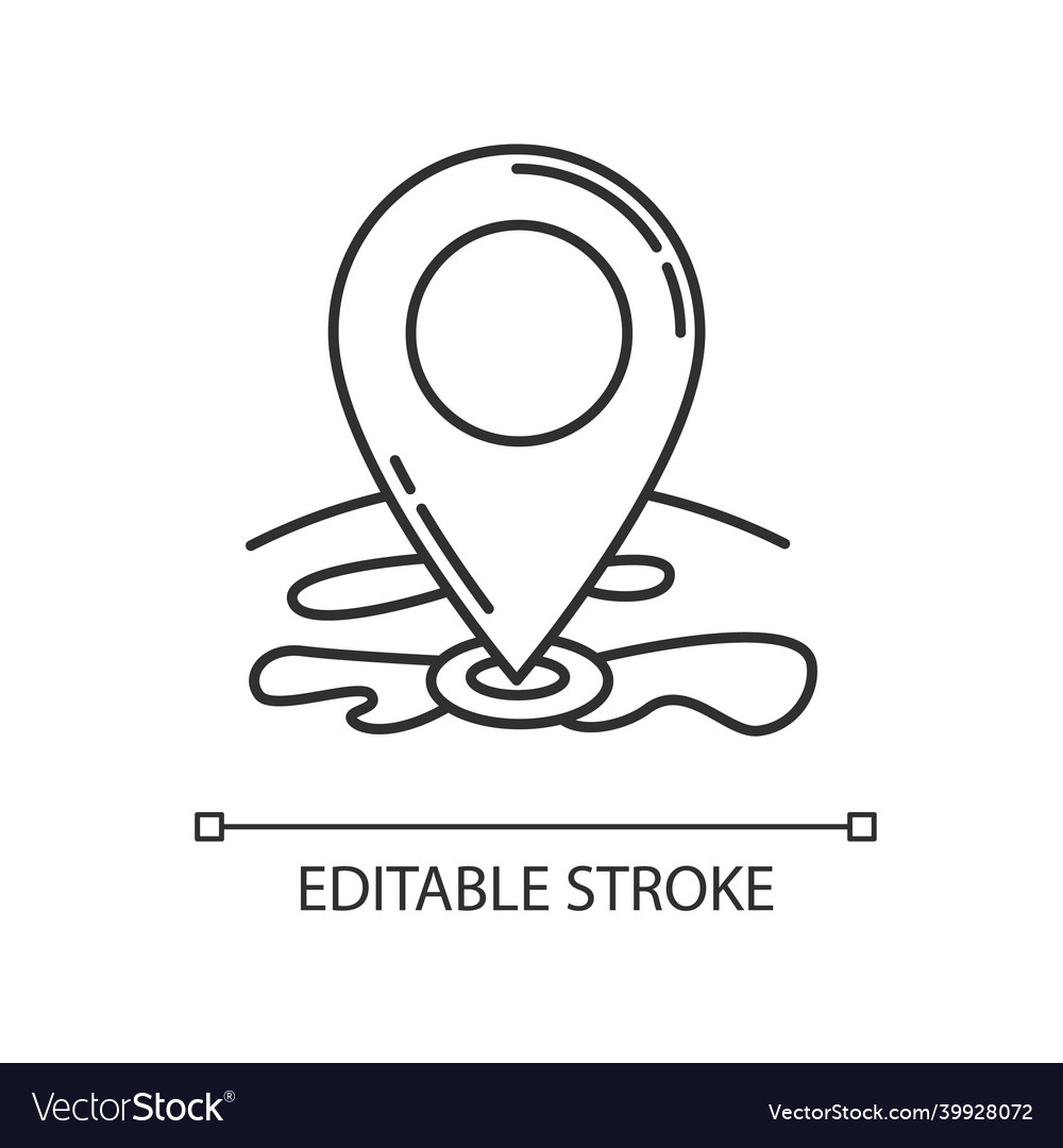 Location pointer pixel perfect linear icon gps vector image Location pointer pixel perfect linear icon gps