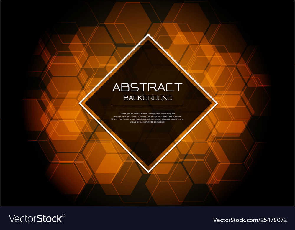 Luxury Orange Hexagon Pattern On Black Royalty Free Vector 4544