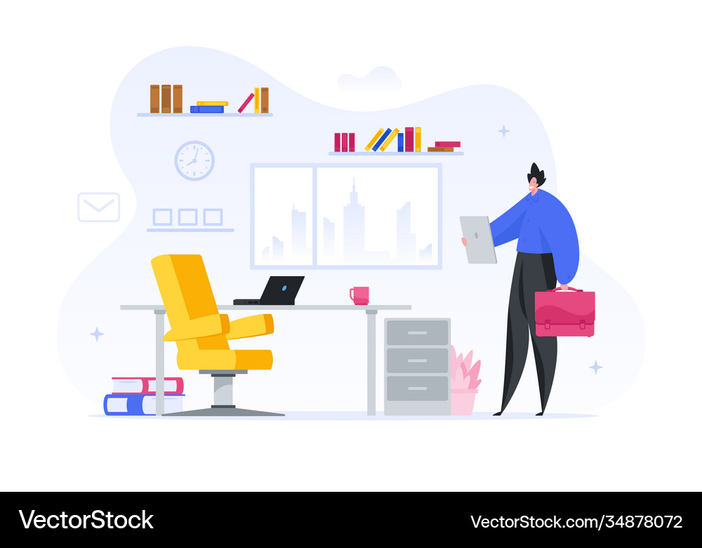 Manager specialist at new place work Royalty Free Vector