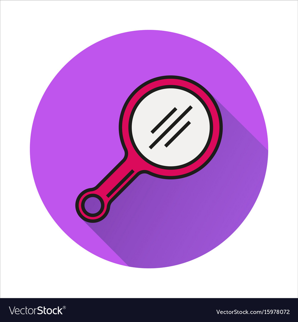 Mirror line simple icon on circle background