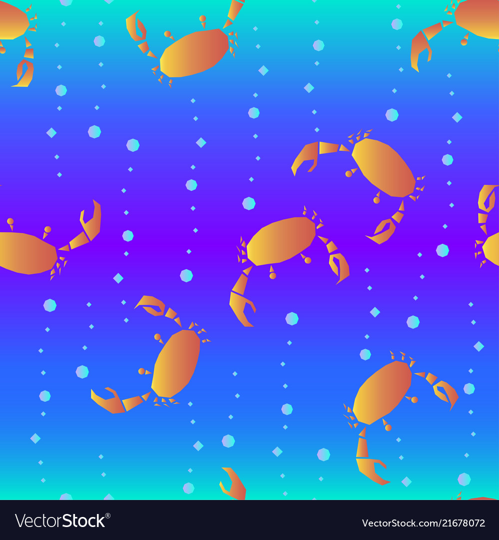 Paper gradient application with vibrant crabs vector image Paper gradient application with vibrant crabs