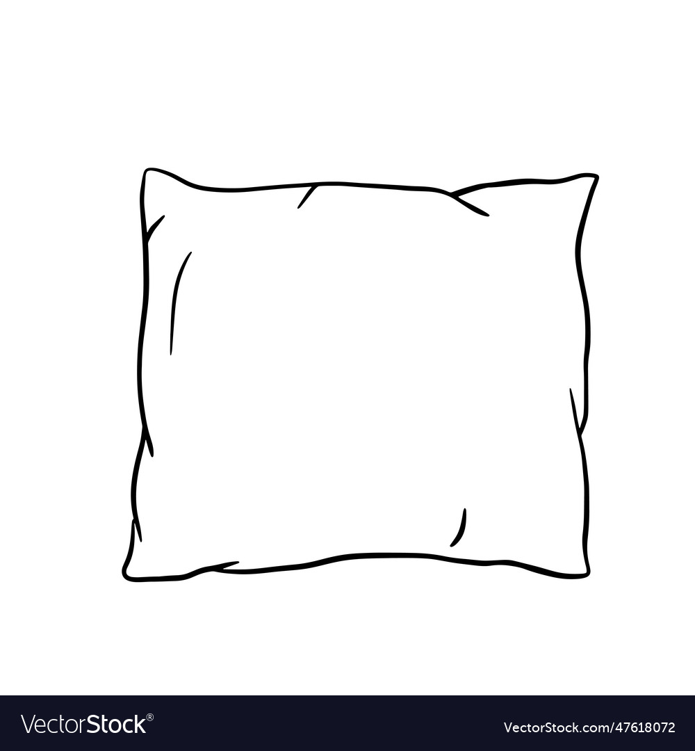 Pillow outline icon doodle sketch isolated Vector Image