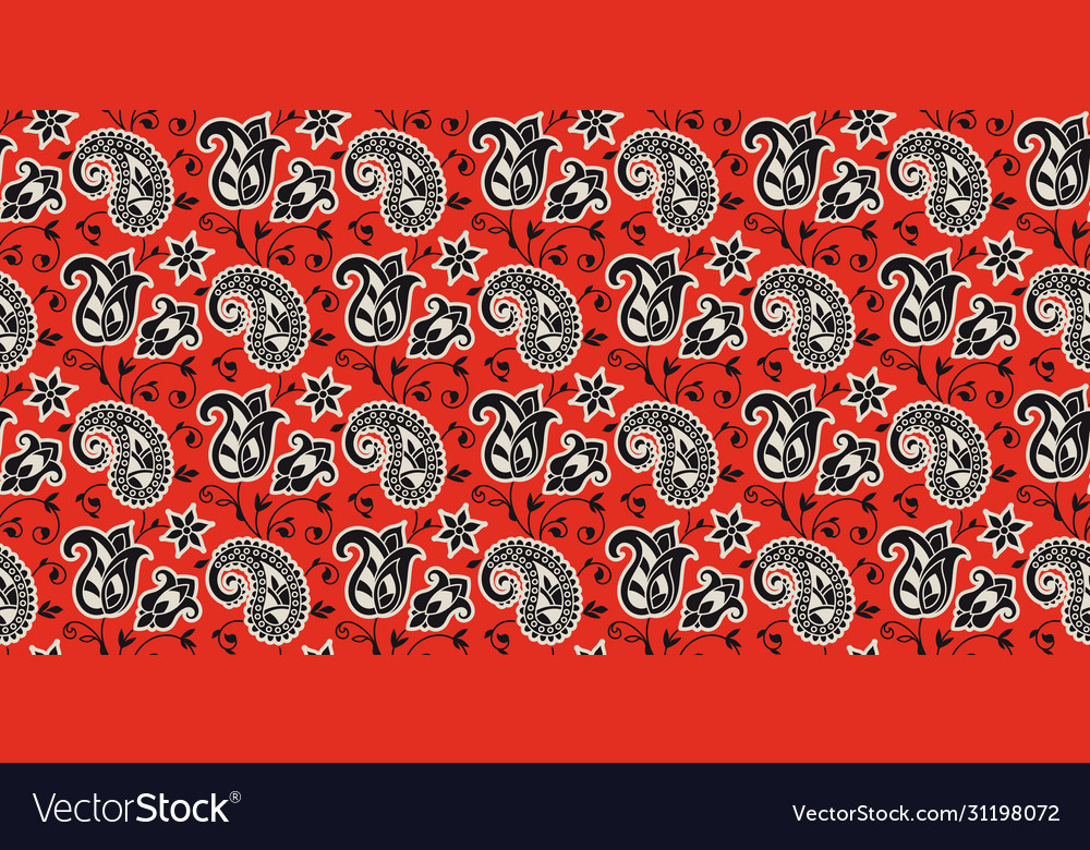 Rectangular seamless boho print design vector image Rectangular seamless boho print design