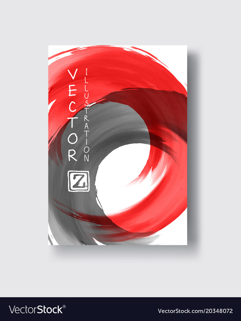 Red and black abstract background with ink splats