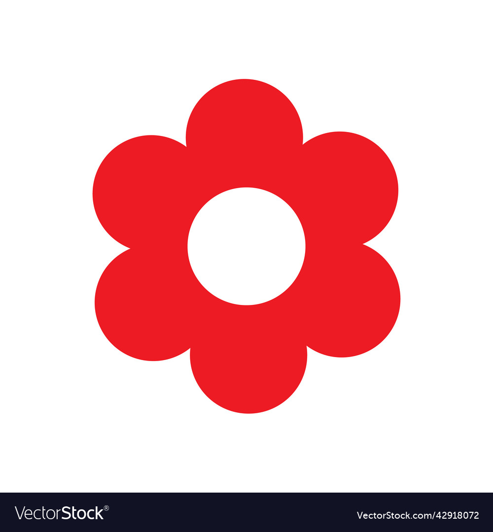 Red flower solid icon Royalty Free Vector Image