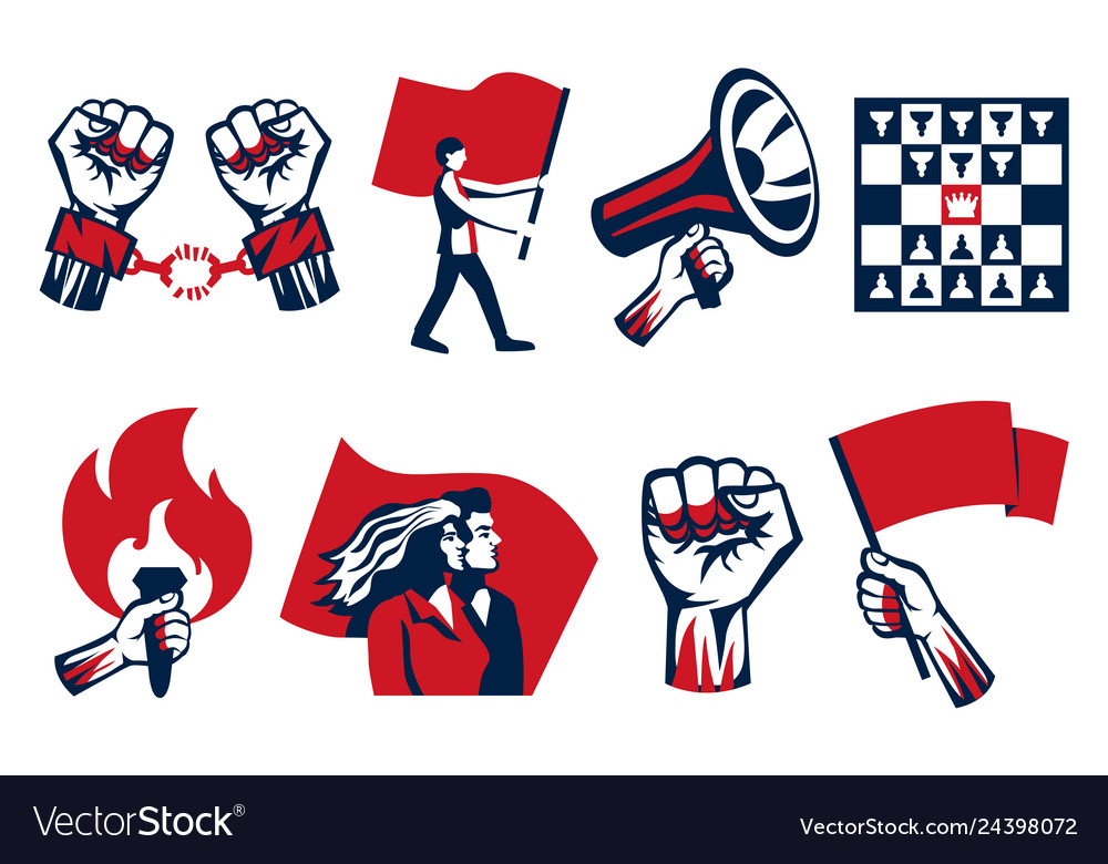 revolution-symbols-horizontal-set-royalty-free-vector-image