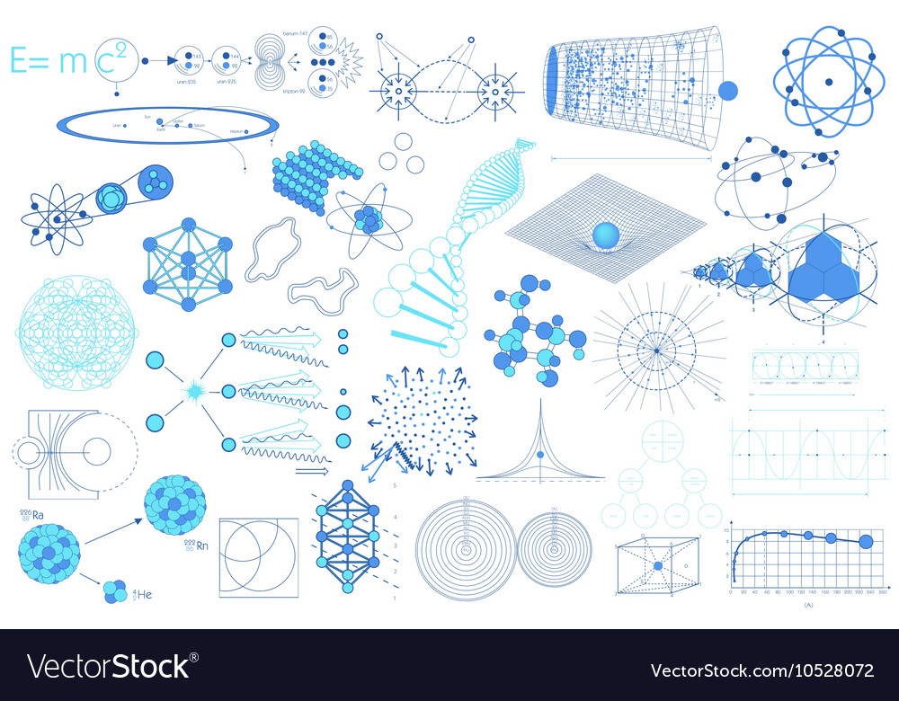 Science elements symbols and schemes