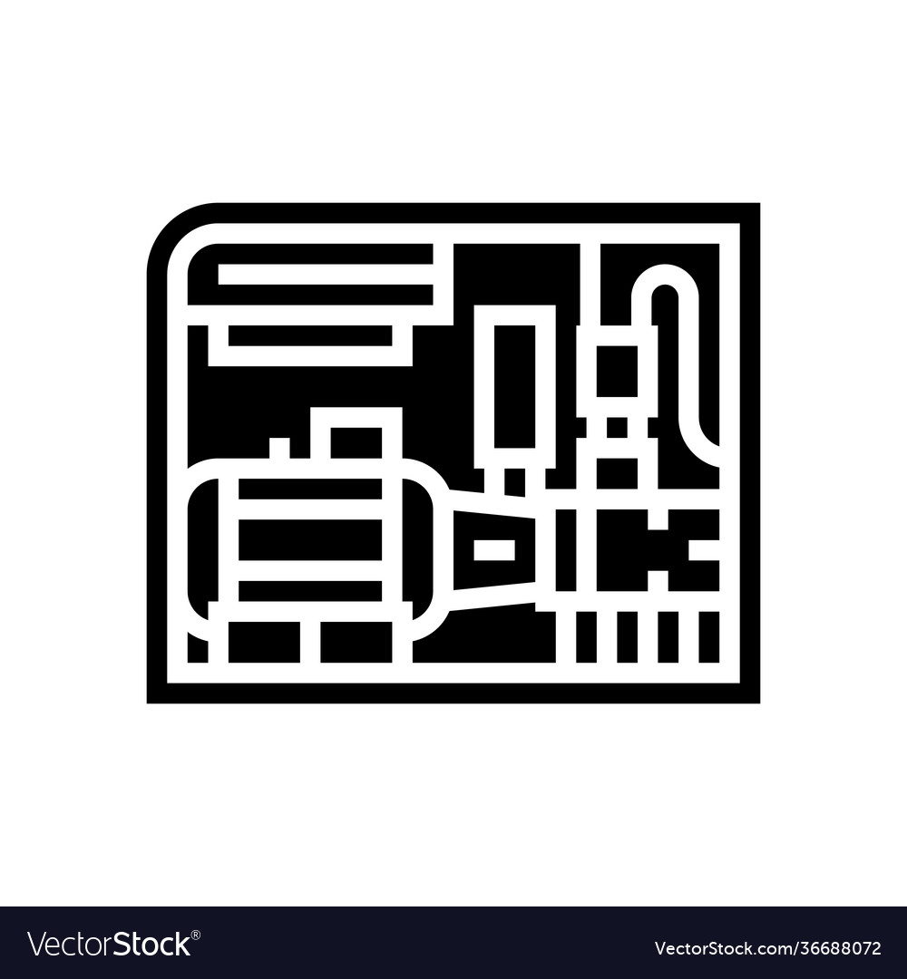 Screw air compressor glyph icon