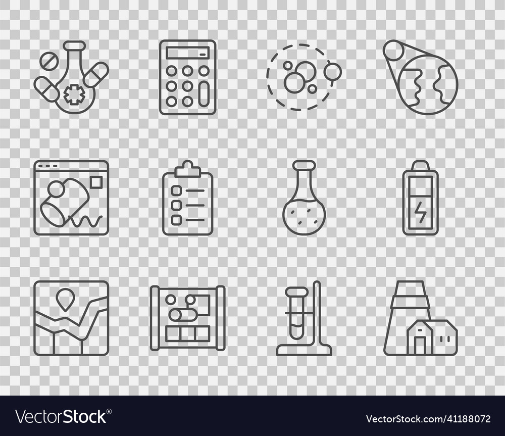 Set line graph chart infographic power station vector image Set line graph chart infographic power station
