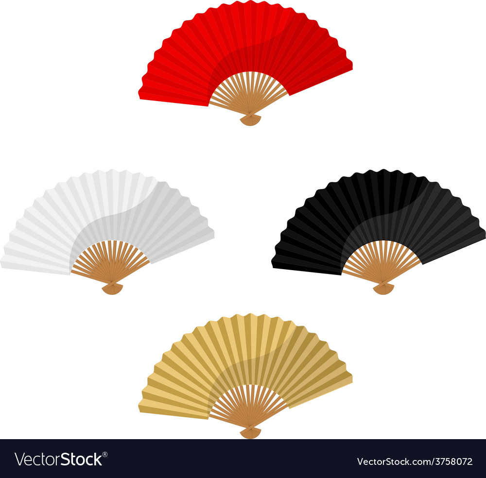 Set of foldnig fans