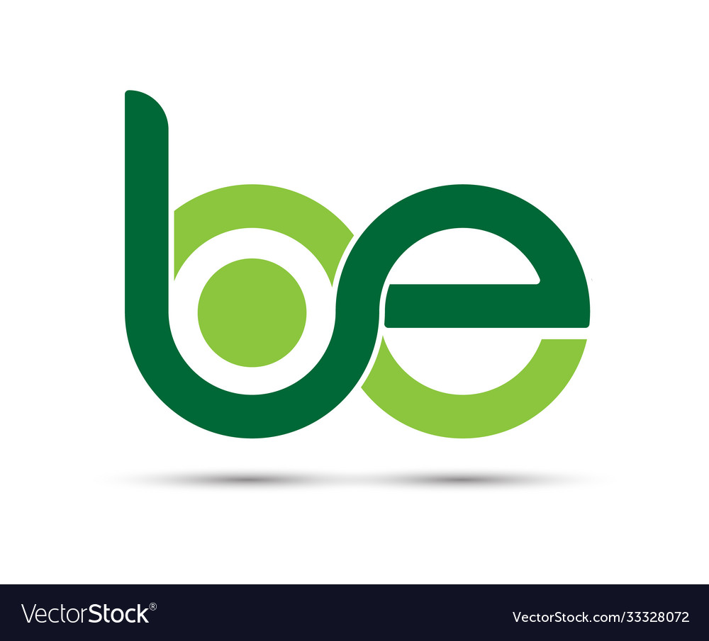 Stylized lowercase letters b and e are linked