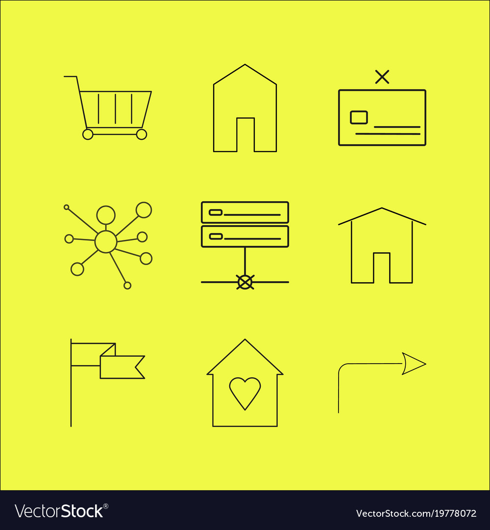 Web linear icon set simple outline icons