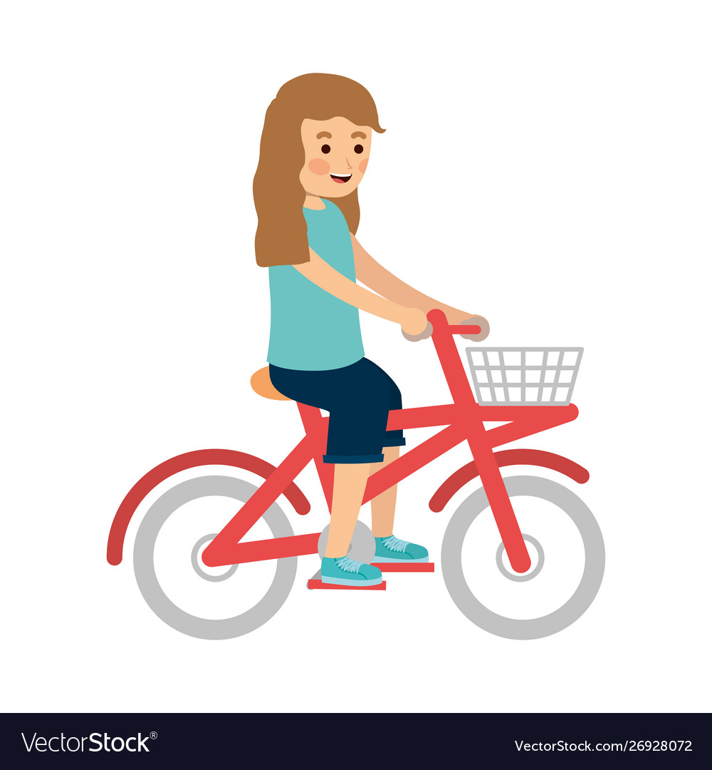 Woman riding bike design Royalty Free Vector Image