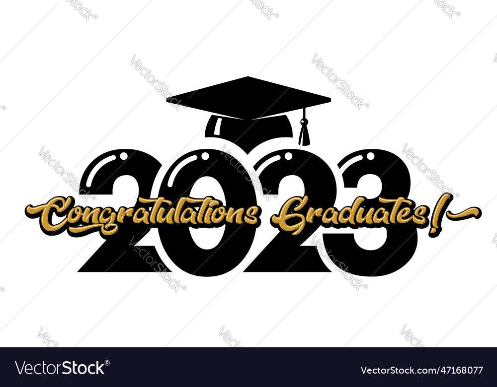 2023 graduate class logo Royalty Free Vector Image