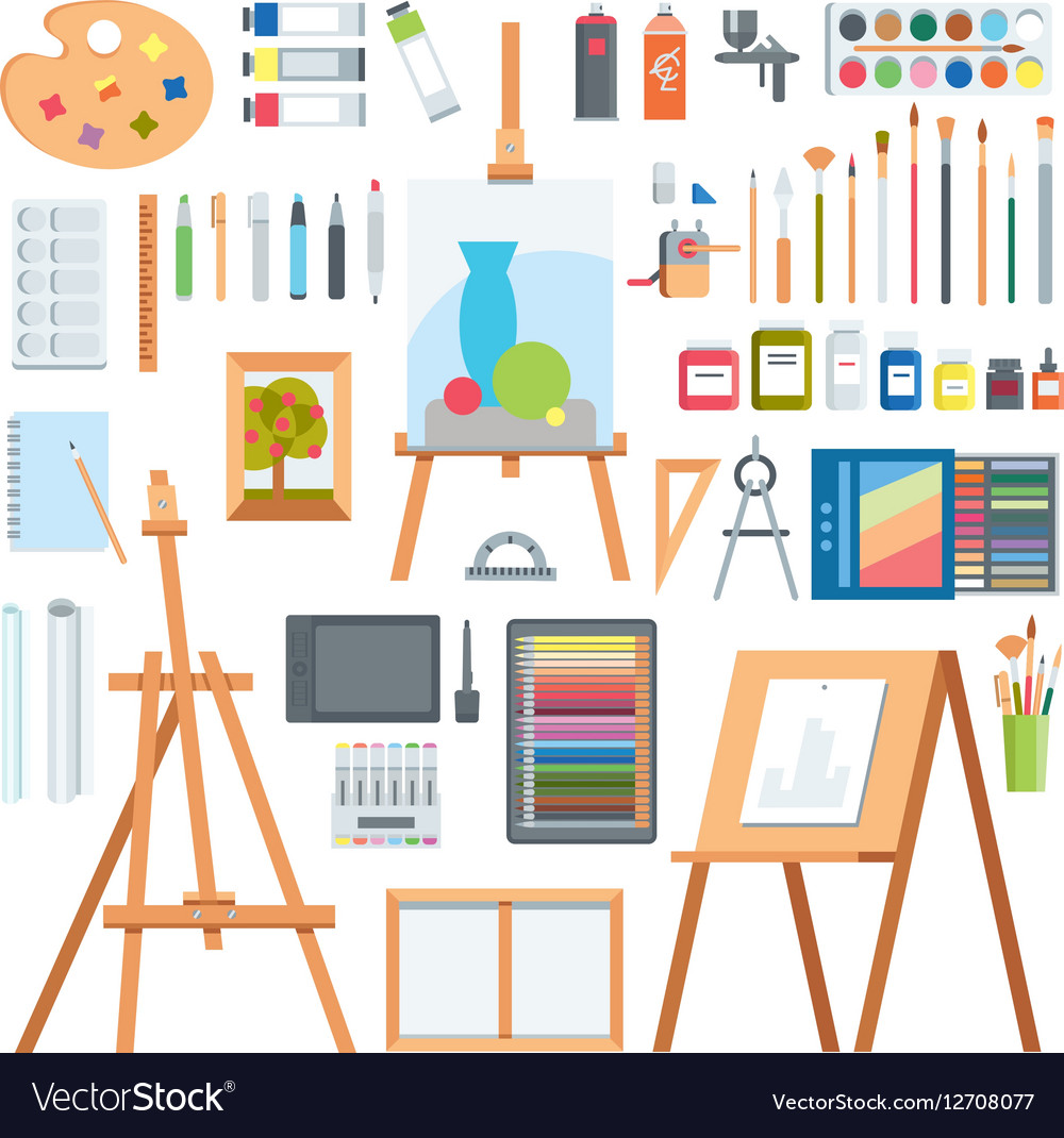 https://cdn3.vectorstock.com/i/1000x1000/80/77/art-tools-flat-painting-icons-set-vector-12708077.jpg