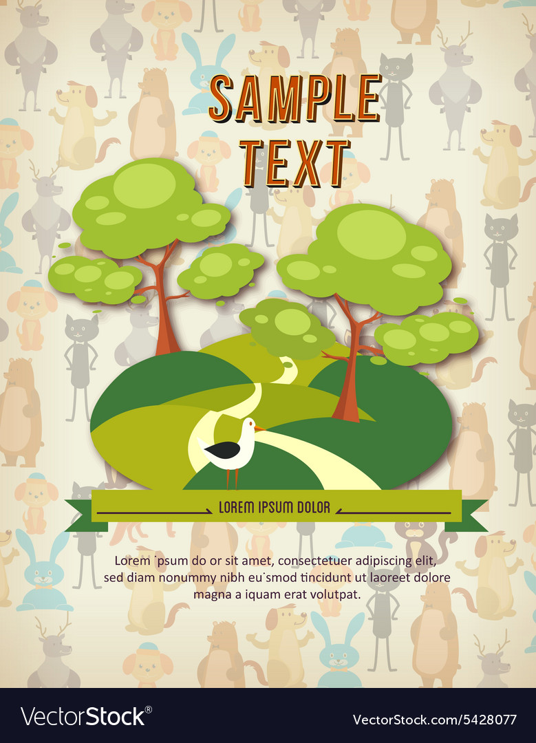 Background with animals and trees