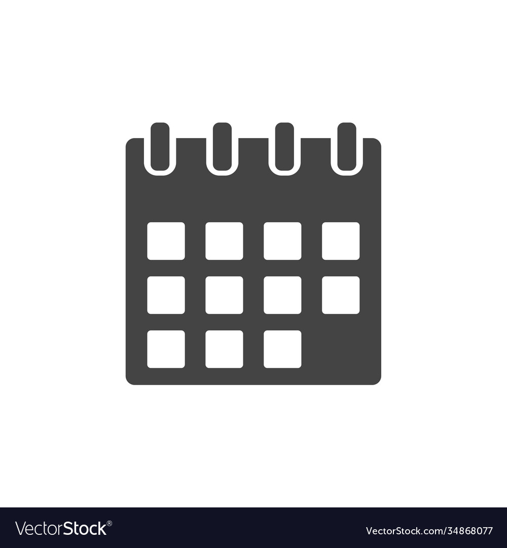 Calendar icon on white isolated background Vector Image