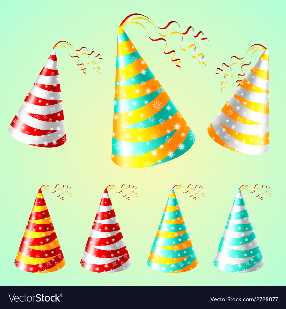 Cap holiday color carnaval holiday party hat Vector Image