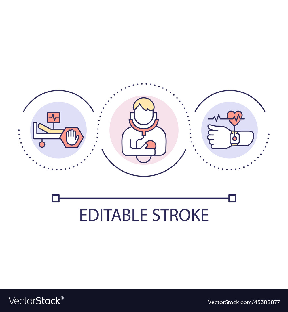 Cardiac monitoring loop concept icon vector image Cardiac monitoring loop concept icon