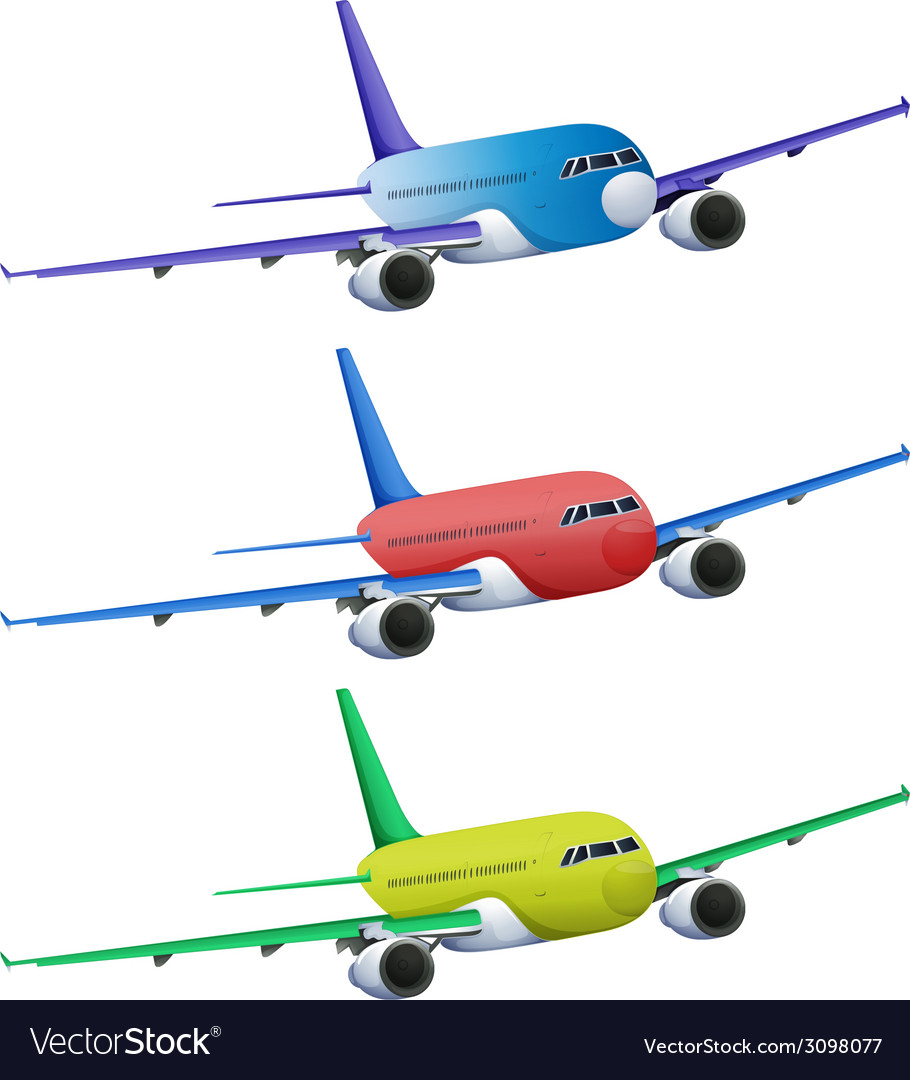 Colourful planes Royalty Free Vector Image - VectorStock