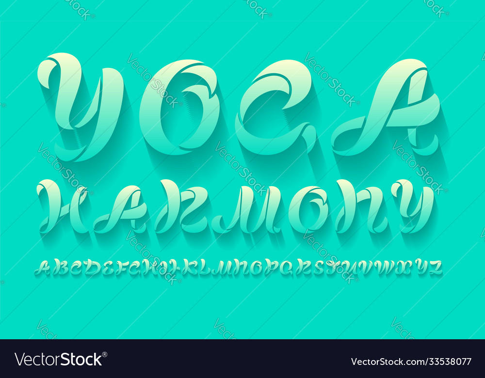 Curvy font handwritten script alphabet Vector Image Curvy font handwritten script alphabet