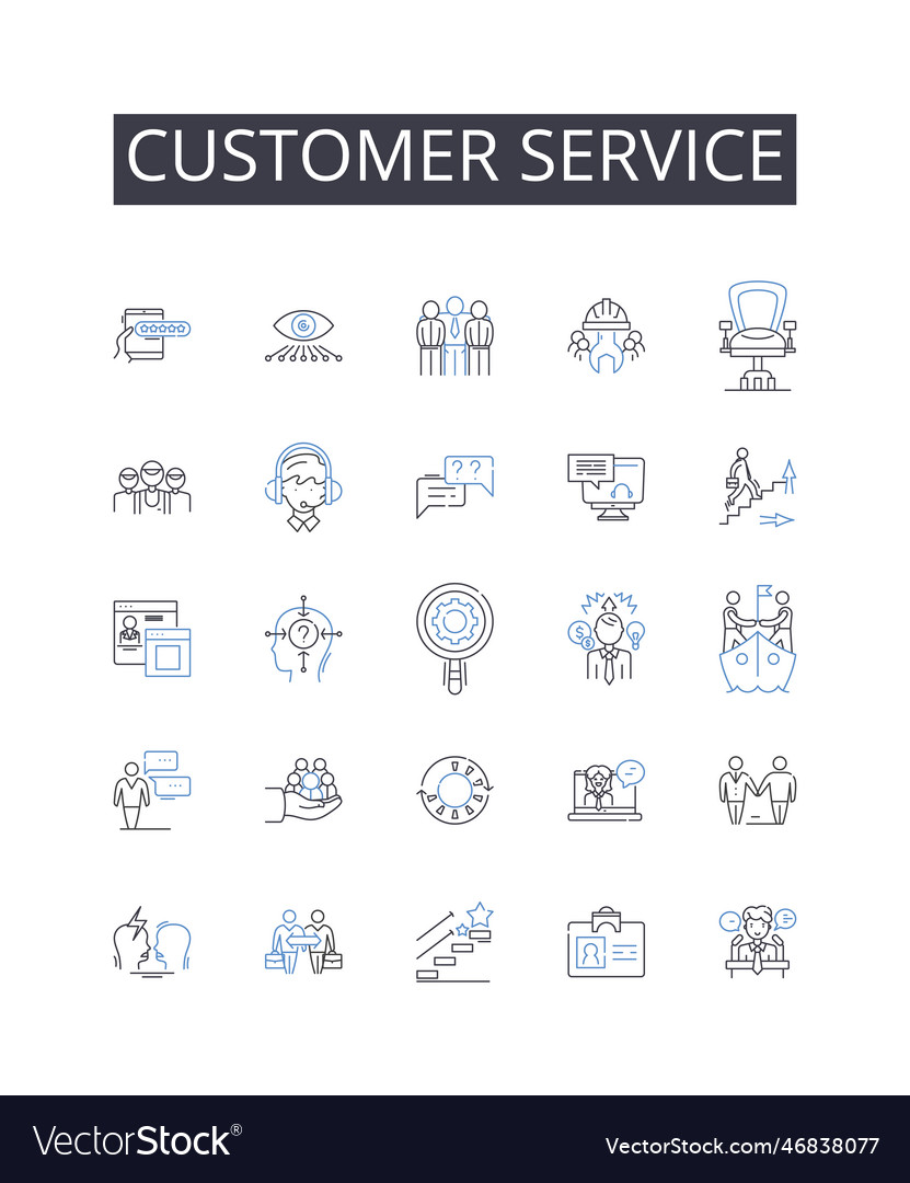 Customer service line icons collection ambition Vector Image