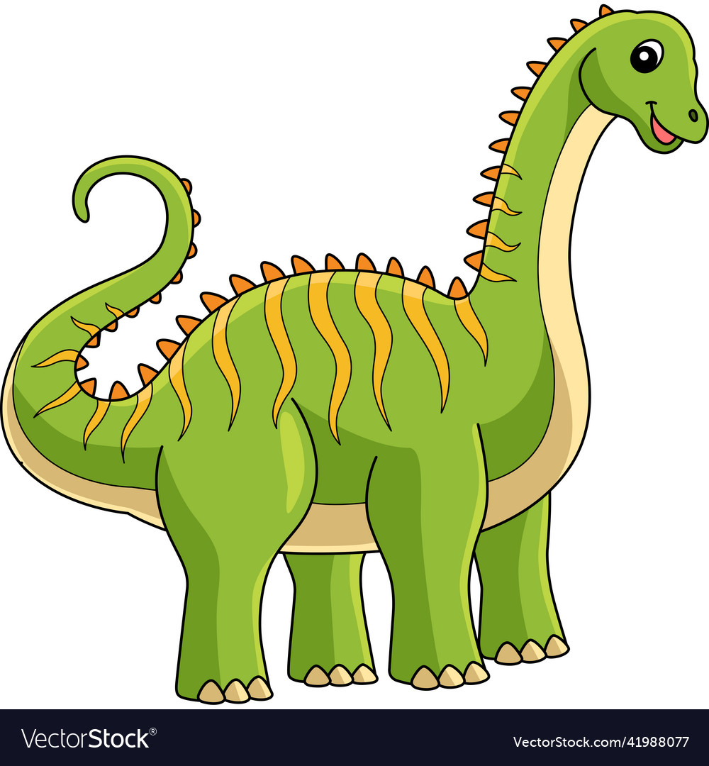 Diplodocus dinosaur cartoon colored clipart