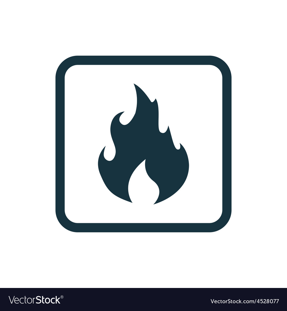 Fire icon rounded squares button Royalty Free Vector Image